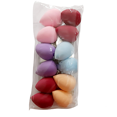 NE1237 - Esponja para maquiagem tipo coxinha importada - (aumenta de tamanho) () 1237 – Pacote com 12 unidades (Atacado)