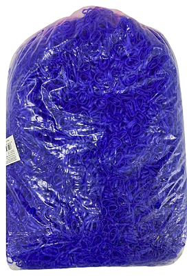 NE1281 - 1281 liguinhas de cabelo azul silicone 1,5 cm pct 1 kg fino - UNITARIO (Atacado)