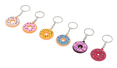 NE10259 - 10259 chaveiro de silicone + ferro, 4 cm 12 – Pacote com 12 unidades (Atacado)