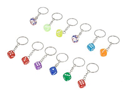 NE10256 - 10256 chaveiro de resina + ferro, 2 cm – Pacote com 12 unidades (Atacado)