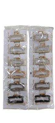 NE10216 - 10216 piranha de cabelo de liga + ferro + plástico, 2.5 x 4.5 cm – Pacote com 12 unidades (Atacado)
