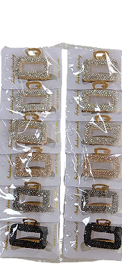 NE10215 - 10215 piranha de cabelo de liga + ferro + plástico, 2 x 4 cm – Pacote com 12 unidades (Atacado)
