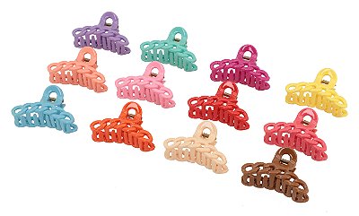 NE10199 - 10199 piranha de cabelo plástico+ ferro, 7 x 3.6cm – Pacote com 12 unidades (Atacado)