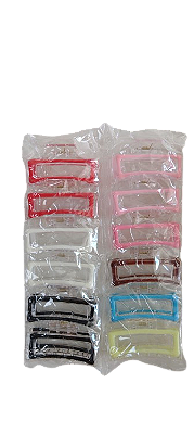 NE10196 - 10196 piranha de cabelo plástico+ ferro, 8.5 x 4.5 cm – Pacote com 12 unidades (Atacado)