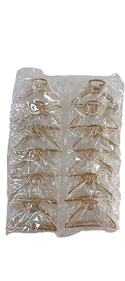 NE10191 - 10191 piranha de cabelo de liga + ferro, 9,5 * 5 cm – Pacote com 12 unidades (Atacado)