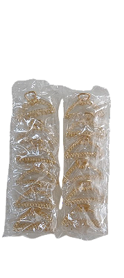 NE10190 - 10190 piranha de cabelo de liga + ferro, 7,5 * 3 cm – Pacote com 12 unidades (Atacado)