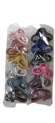 NE10041 - 10041 piranha de cabelo plástico+ ferro, 7 cm – Pacote com 12 unidades (Atacado)