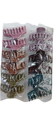 NE10040 - 10040 piranha de cabelo plástico+ ferro, 7 cm – Pacote com 12 unidades (Atacado)