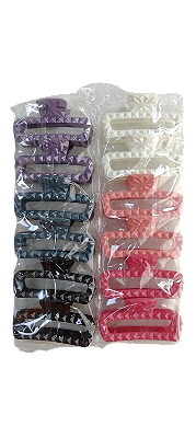 NE10037 - 10037 piranha de cabelo plástico+ ferro, 7 cm – Pacote com 12 unidades (Atacado)
