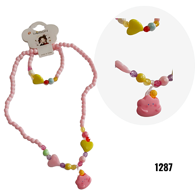 NE1287 - 1287 kit infantil colar e pulseira – Pacote com 12 unidades (Atacado)