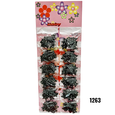 NE1263 - 1263 mini piranha preta – Pacote com 12 unidades (Atacado)