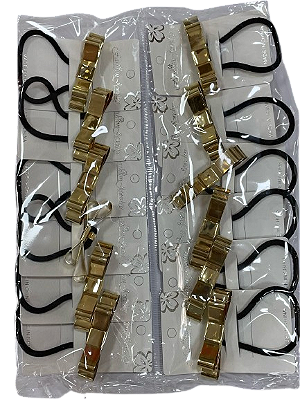 NERH-024 - Rh-024 elastico tipo laço metal gold – Pacote com 12 unidades (Atacado)