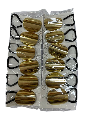 NERH-009 - Rh-009 elastico tipo laço metal gold – Pacote com 12 unidades (Atacado)