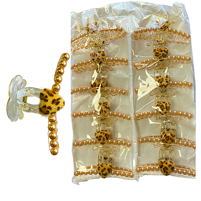 BTF-037 PIRANHA DE CABELO MEIA LUA PEROLADA/CORAÇÃO 11 CM - DUZIA