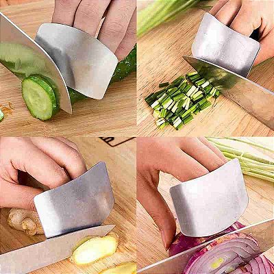 Protetor de Dedos de Inox 304 para Cortar Verduras Legumes e Frutas