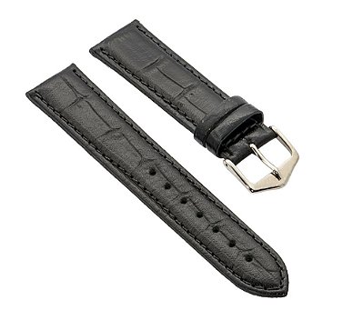 PULSEIRA DE COURO CROCO PRETO COD. 94