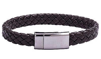 BRACELETE CORDAO TRANÇADO MARROM IMPORTADO COD B1013