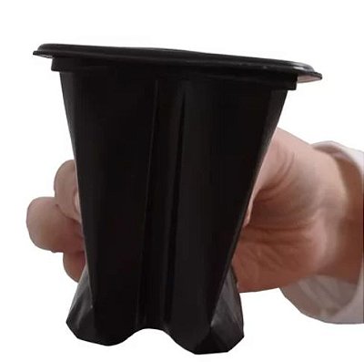 kit 1000 Potes de Plástico flexível Quadrado N 8 Nutriplan Preto