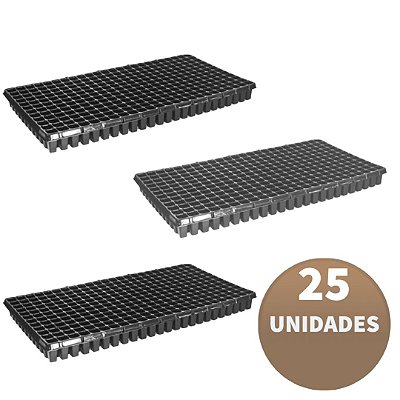 Kit Bandeja para Semeadura Preto Nutriplan 288 Células 25 unidades