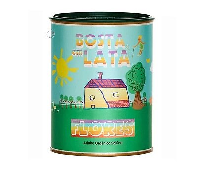 Fertilizante Orgânico Solúvel para Flores - 400g - Bosta em Lata