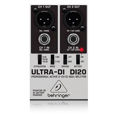 Direct Box Ativo 2 canais Behringer DI20 Ultra-DI