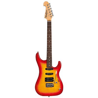 Guitarra Washburn S3HXRS Flame Red Sunburst em Alder com captacao H/S/S