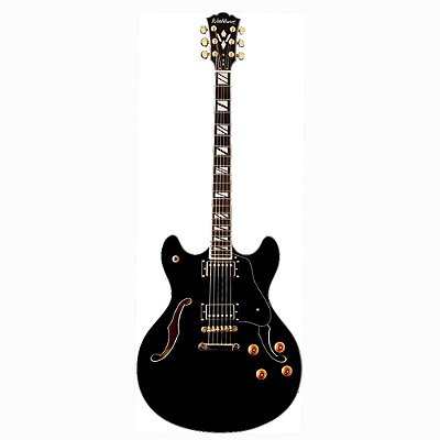 Guitarra Semi Acústica Washburn HB35B Preta com Case