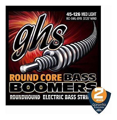 Encordoamento p Baixo GHS RC-5ML-DYB Medium Light Round Core Bass Boomers (5 Cordas)