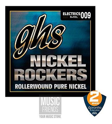 Encordoamento para Guitarra Elétrica GHS R+RXL Extralight Série Nickel Rockers (contém 6 cordas)