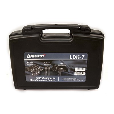 KIT com 7 Microfones para Bateria Lexsen LDK-7