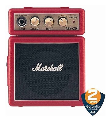 Mini Amplificador Marshall MS-2R Combo para Guitarra Vermelho
