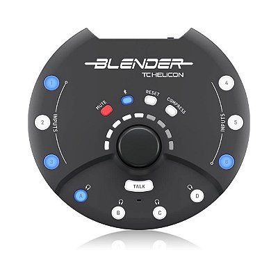 Mixer Portátil TC Helicon Blender 6 In 8 Out com Interface USB Integrada