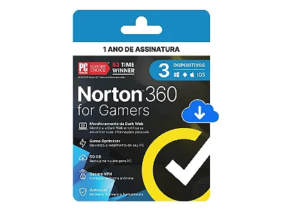 Antivírus Norton 360 Gamers - 3 dispositivos - 12 Meses ESD - 21415189