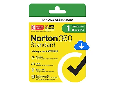 Antivírus Norton 360 Standard - 1 Dispositivo - 12 Meses ESD - 21405595