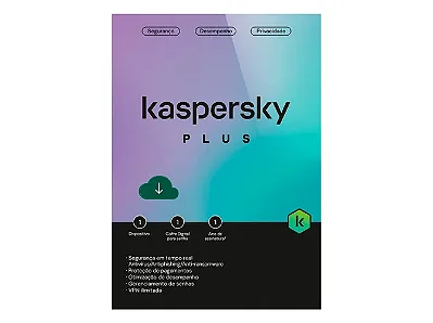 Antivírus Kaspersky Plus 1 dispositivos 1 ano ESD - KL1042KDAFS