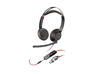 Headset HP Poly Blackwire 5220 Stereo USB-A/C Preto - 8X231AA