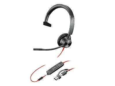 Headset HP Poly Blackwire C3315 Mono Microsoft Teams USB-C - 8X218AA