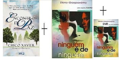 LIVRO E DVD NINGUÉM É DE NINGUÉM ZIBIA GASPARETTO + LIVRO ENCONTRO DE PAZ