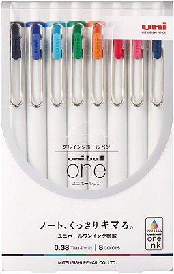 Kit Uniball One Caneta Gel 8 Cores - Mitsubishi Pencil