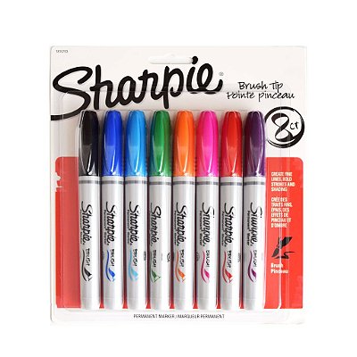 Caneta Sharpie Brush Ponta Pincel - Pacote