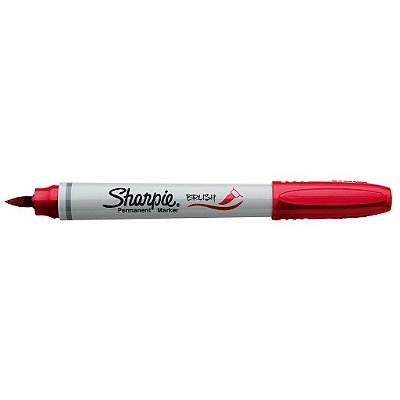 Caneta Sharpie Brush Ponta Pincel Vermelha - Unidade