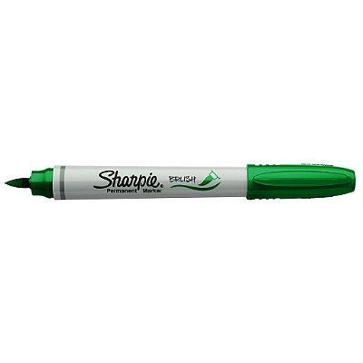 Caneta Sharpie Brush Ponta Pincel Verde - Unidade