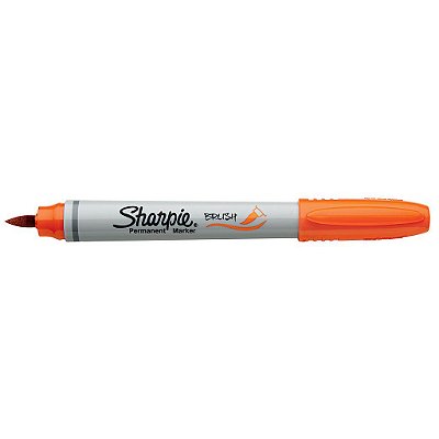 Caneta Sharpie Brush Ponta Pincel Laranja - Unidade