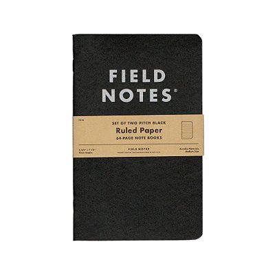 Dupla de Cadernos Pitch Black Pautado - Field Notes