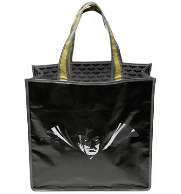 Sacola Ecológica PP WB JL Core Batman - Preto - 40X15X40 cm - Urban Brasil