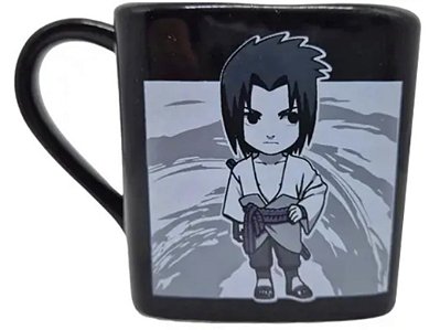 Caneca Quadrada Sasuke Uchiha Chibi - Naruto Shippuden - 220 ml - Clube Comix