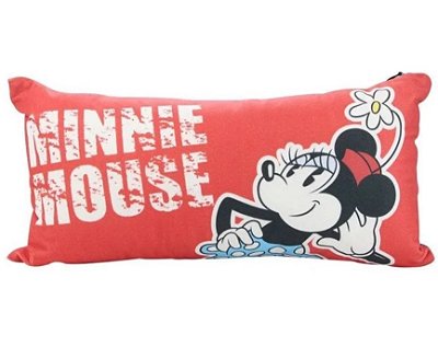 Almofada Minnie Poa - Veludo e Fibra - 40 x 20 cm - Zona Criativa