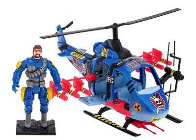 Helicóptero Terror + 1 Figura de Ação - Gulliver