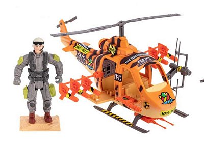 Helicóptero Comandos + 1 Figura de Ação - SOS Comandos - Gulliver
