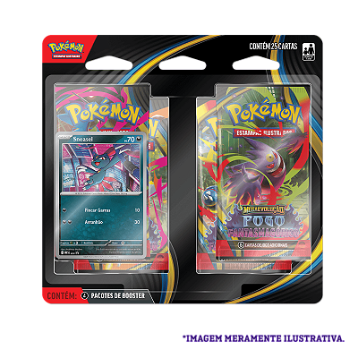 Blister Quadruplo Pokémon Sneasel ME02 Fogo Fantasmagórico - Copag